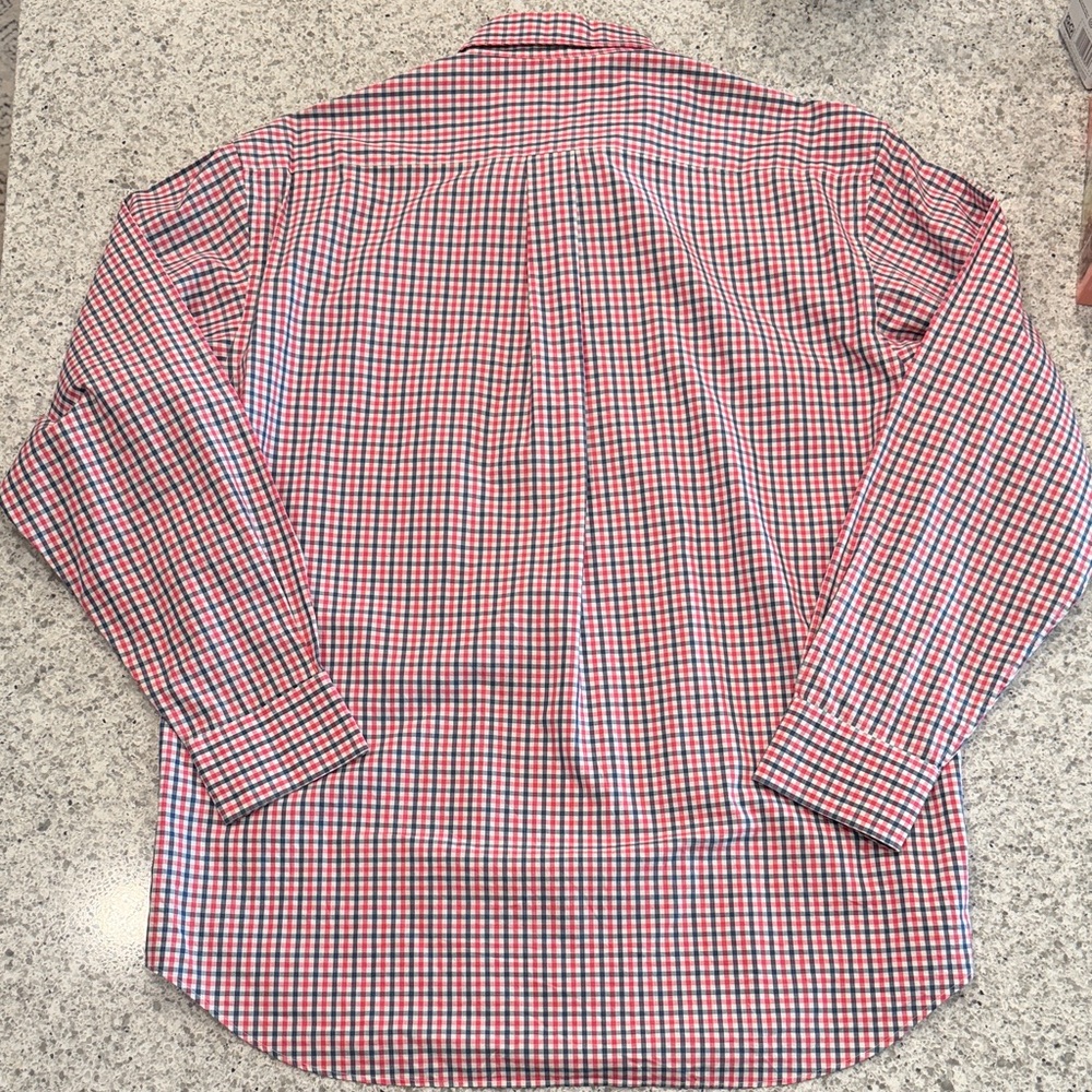 Vineyard Vines Red and Blue Checkered Murray Shirt Mens Large 100% Cotton - Picture 5 of 5
